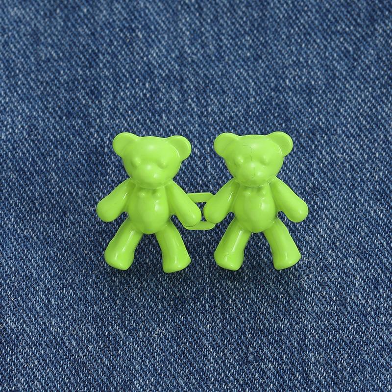 Пряжки для джинсов с мишкой из цинкового сплава, джинсовые брюки, Пряжка для уменьшения талии, полезные инструменты для талии, аксессуары для брюк