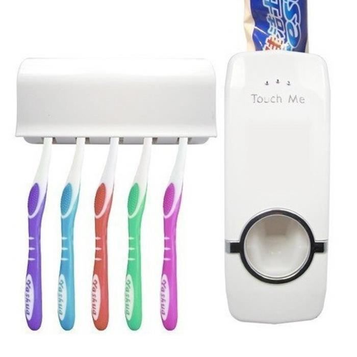 Distributeur automatique - Accueil - 12032 - Multicolor - Support mural - 5 Porte-brosse à dents