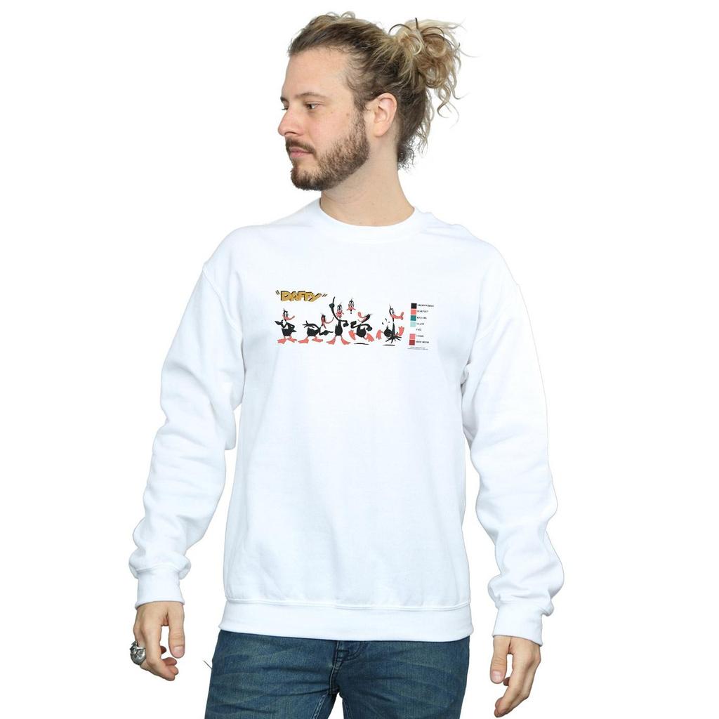 Looney Tunes Mens Daffy Duck Colour Code Sweatshirt