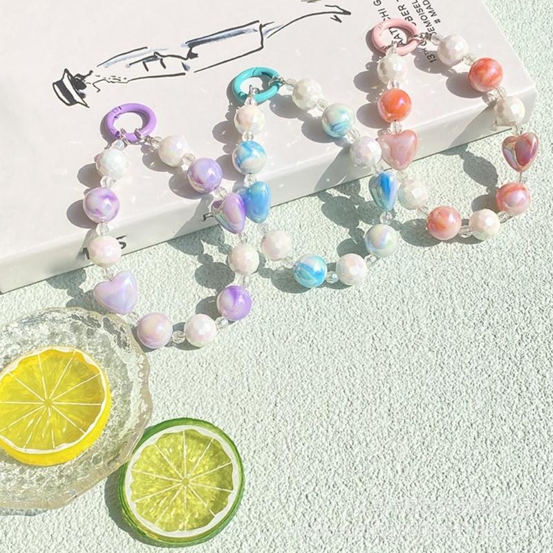 Handmade Beaded Phone Chain Elegant Crystal Wristlet, Fashionable Wrist Lanyard Accessories Suitable for Smartphone Bags