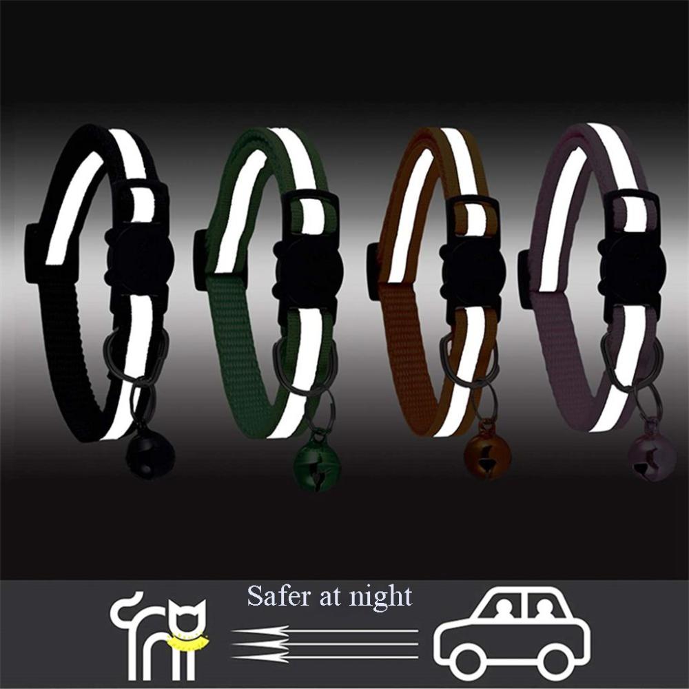 Size Reflective with Bells Nylon Buckles Pet Accessories Kitten Decor Cat Collar Cat Neck Strap