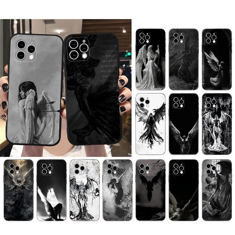 Чехол для телефона для iphone 17 Pro Max 17 Pro Air 16 15 14 13 Pro Max 15 16 Pro 15Plus Черный Ангел Смерть демон