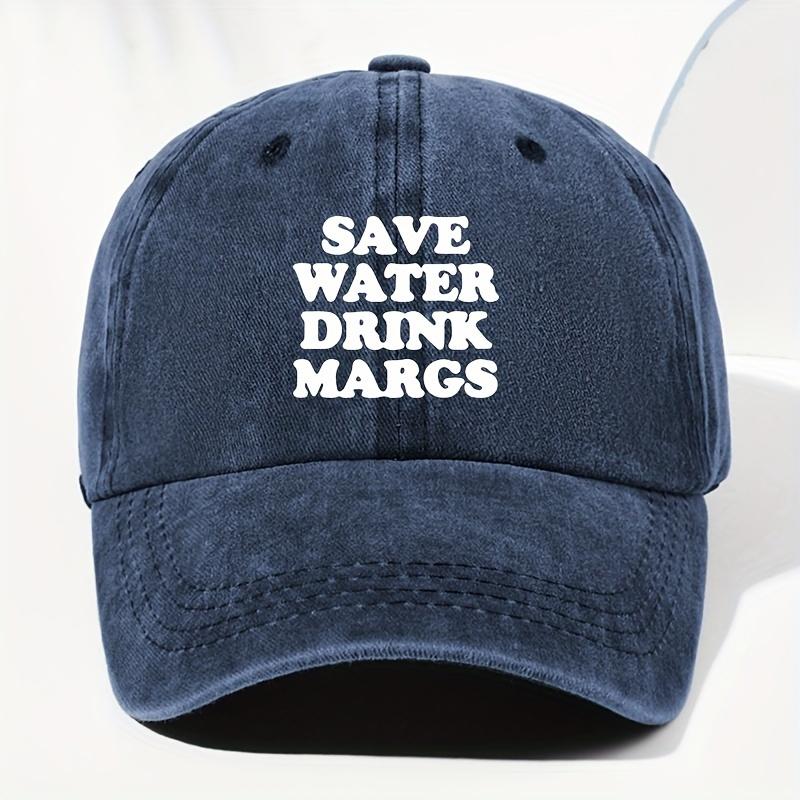 Унисекс бейсболка с принтом-слоганом Save Water Drink Margs, винтажная, стиранная, с регулируемым обхватом