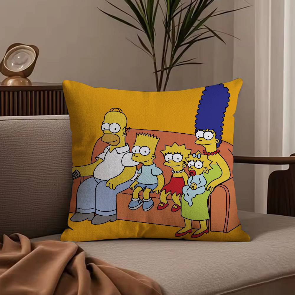 Мультяшная наволочка The S-Simpsons, противопылевая, с потайной молнией, из шелковистого короткого плюша, чехол для диванной подушки
