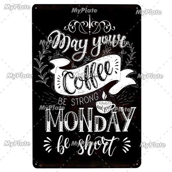 Coffee Word Vintage Metal Sign Tin Sign Vintage Cafe Decoration Plaque Home Wall Decor Bar Sign Home Decor Poster Drop Shipping
