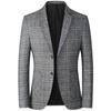 Spring Autumn Blazers Men Slim Fit British Plaid Formal Suit Jacket Party Wedding Business Casual Blazers