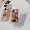 Glitter 3D Love Heart Anti-Fall Mirror Tpu Case for iPhone 16 Plus 15 14 13 12 Pro Max 11 Shockproof Slim Phone Case Cover