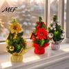 Small Artificial Christmas Tree Mini for Desk, Pine Tabletop Decor, Stable Base Decoration Reusable Festive Centerpiece Home Office, Holiday