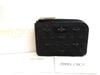 Оригинальный черный блестящий кожаный складной кошелек COMPACT ZIP WALLET-M #b241 Открытая коробка
