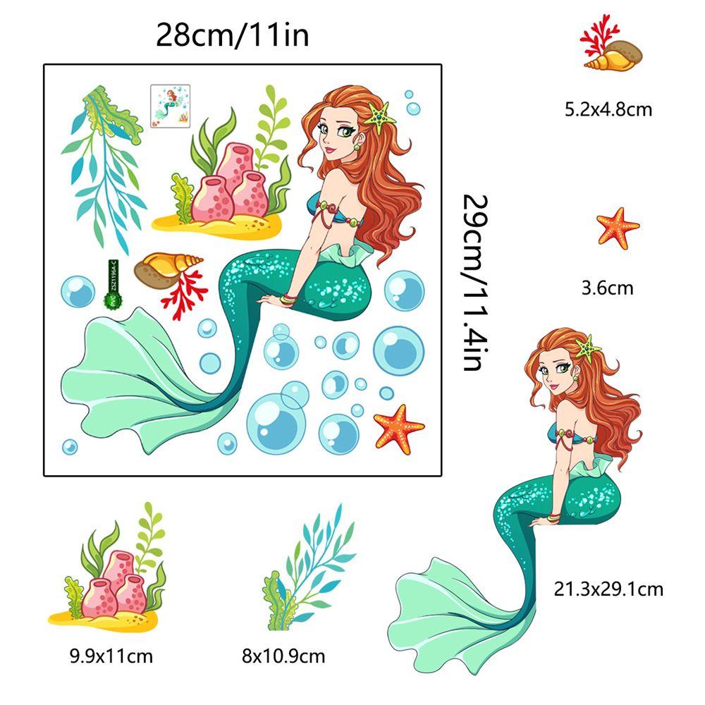 Light Glow In The Dark Mermaid Fluorescent Star Decals Sleeping On Moon Luminous Wall Stickers