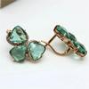 Модные и свежие серьги с зелеными драгоценными камнями и сверкающей листвой для женщин, темпераментный изумруд и изысканные серьги, гламурный циркон