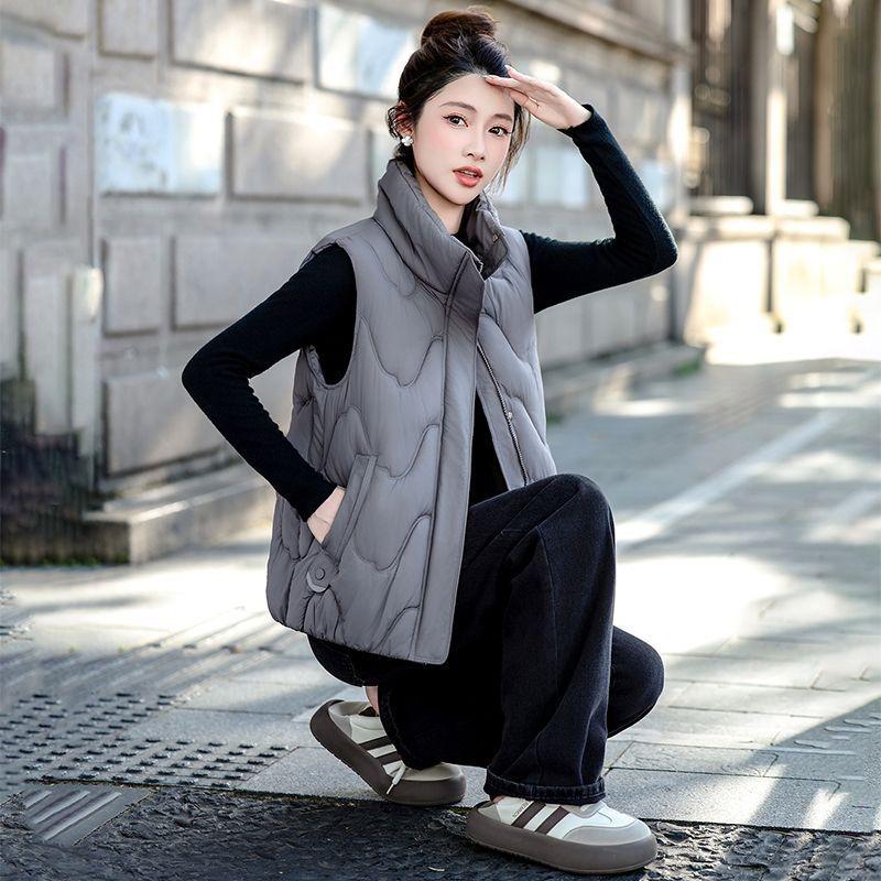 Korean Style Thick Sleeveless Casual Winter Polyester Vest