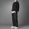 adidas Оригинальные Трилистник Твердый свободный повседневный круглый вырез толстовка мужская топы черный HD2242