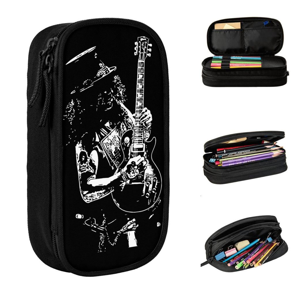 Creative Slash Guitar Guns N Roses Pencil Case Pencilcases Pen Holder for Student Big Capacity Bags School Supplies Stationery