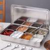 2/34/6/8 Compartment Condiment Container Rectangle Shape Spice Jar Storage Set  Outdoor Stall