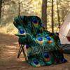 Peacock Feather Customize Your Name Outdoor Blanket Comfortable Soft Lightweight Allseason Multipurpose Blanket For Travel Camping Picnics Sofa Office