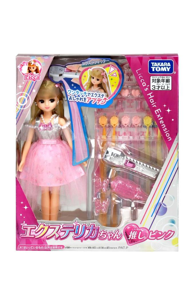 TAKARA TOMY Ролевые игры с 3 лет Кукла Licca-chan, Exterica-chan, Розовый, Переодевание, Игрушка,