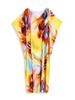 EDOLYNSA Yellow Fashion Kaftan Women's Loose Robe Fresh Dress Breathable Vacation Party Long Dress Swimsuit Cover-up Outfit Q1594