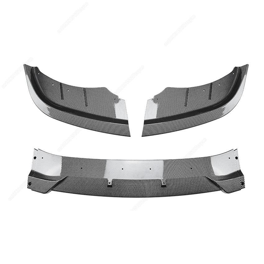 3Pcs Car Front Bumper Spoiler Lip Lower Splitter For BMW 5 Series F10 F11 LCI 2015-2017 ABS Black / Carbon Look Body Kits Tuning