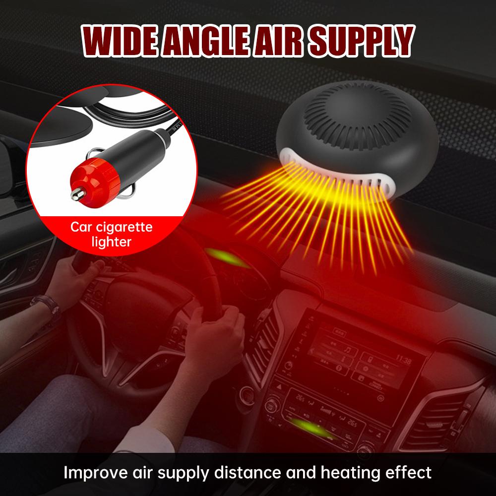 360 Rotatable Car Heater 12V Electric Heater Plugs Into Cigarette Lighter Auto Windshield Defroster Car Anti-Fog Heater Dryer