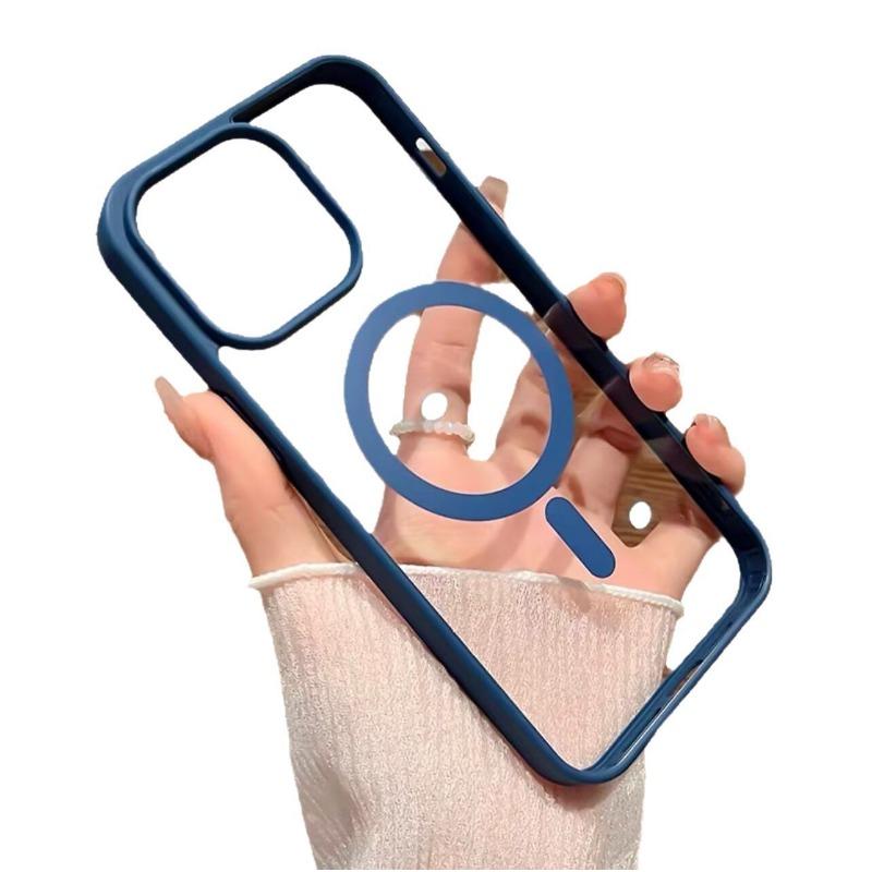 Применимо к iPhone 16 Акриловый Прозрачный Магнитный Чехол для Телефона Apple 15promax Простой Противоударный Защитный Чехол 14