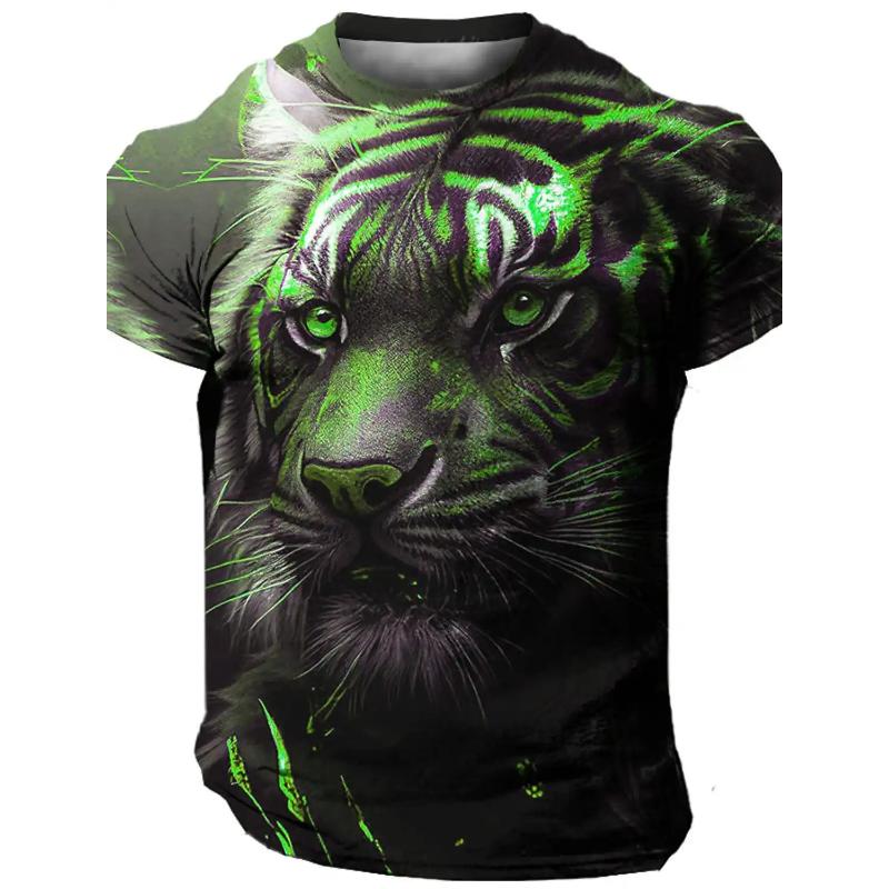 Пламя Животный Узор 3D Печать Модная мужская Спортивная Футболка с Коротким Рукавом Для Уличного Спорта Большие Размеры Мужская Рубашка Повседневная Индивидуальная Тренировка