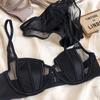 New Summer Lace Thin Cup Women Underwear Sexy Front Buckle Push Up Bra Set Adjustable Strap Brassiere Beautiful Back Lingerie