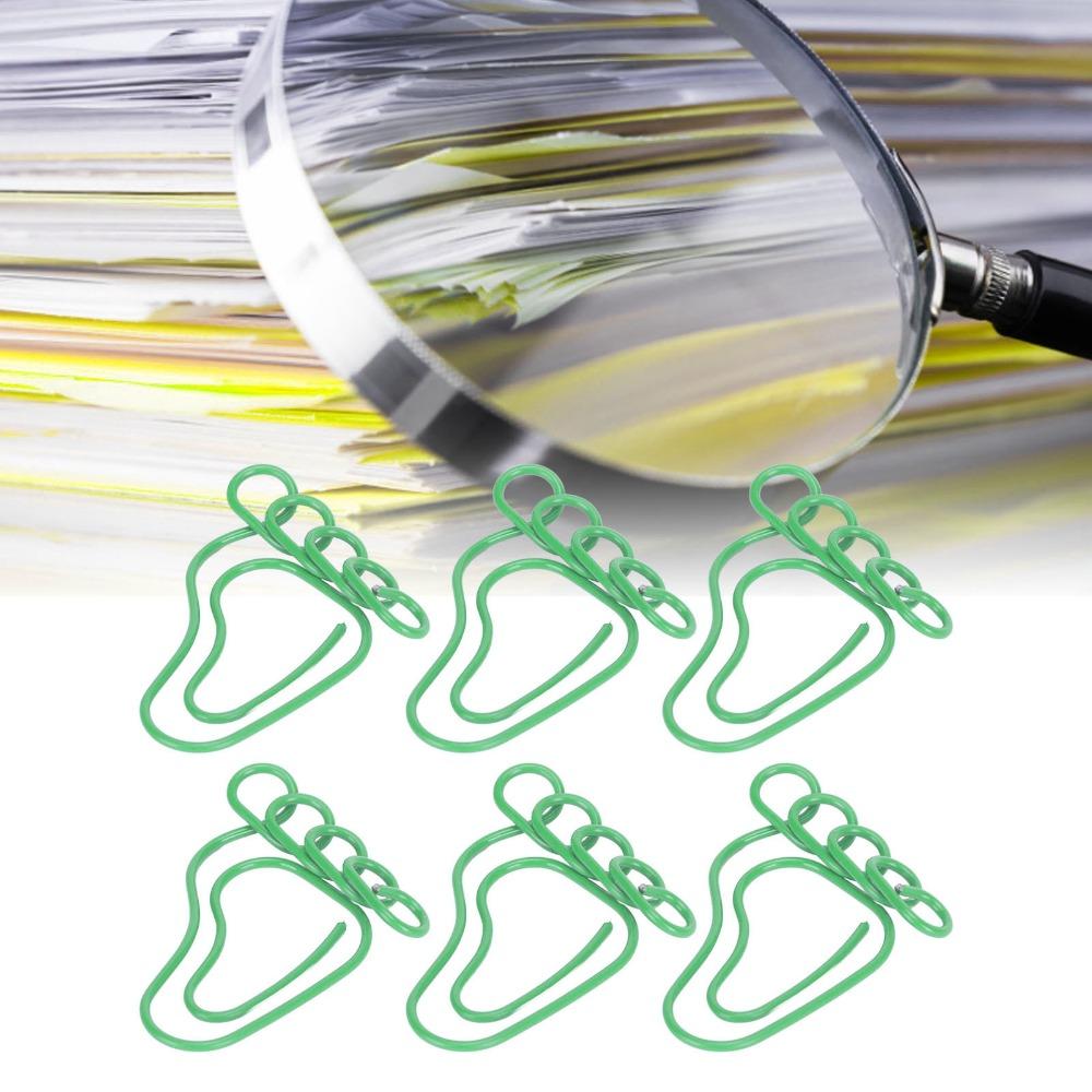 100PCS Foot Shape Foot Shape Paper Clips Blue/Green Cute Paper Clips Paper Clips Book Marking