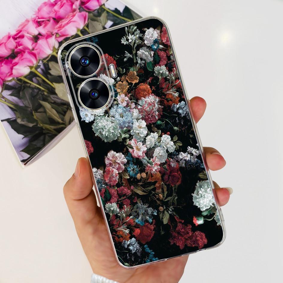 Чехол для Realme C55 RMX3710 Прозрачная крышка Модные узоры Мягкие силиконовые чехлы для телефона Для Realme C55 4G C 55 RealmeC55 Fundas