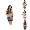 Women Sexy Cosplay Lingerie Student Uniform Set Ladies Crop Top Shirt Costume