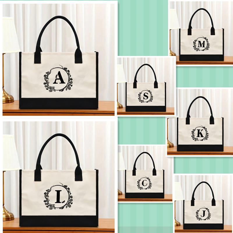 Холщовая сумка через плечо, большая вместительная сумка с принтом, женская модная легкая портативная сумка для подарков и покупок