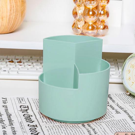 Pen Holder Rotating Pen Organizer Multiple Compartments Stationery Storage Box for Office Home School