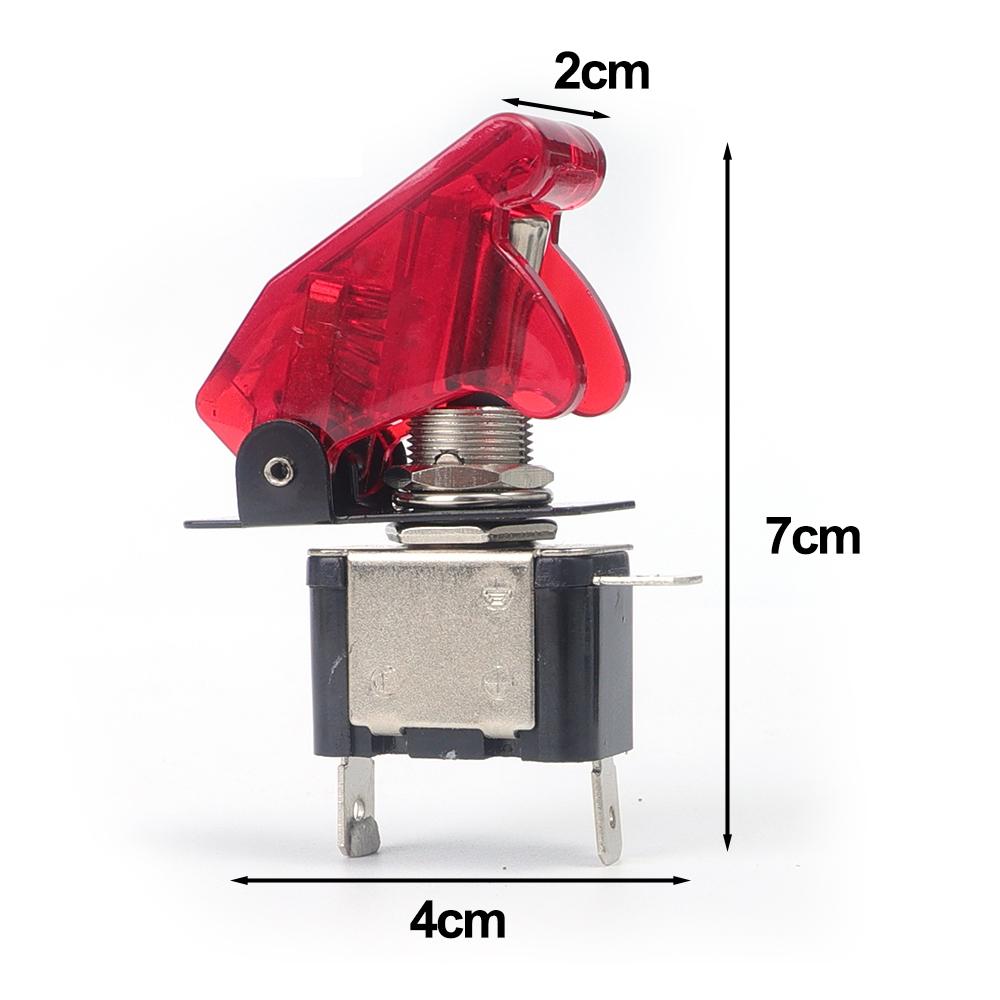 ASW-07D светодиодный автомобильный переключатель модификации 12 В 20 А автоматический кулисный тумблер с защитным кожухом для предотвращения случайного столкновения