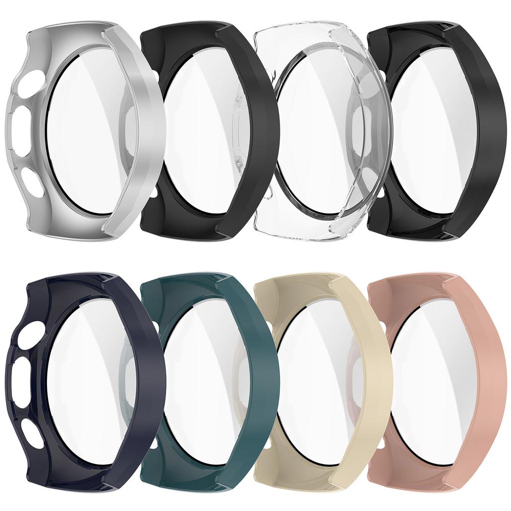For Huawei Watch 5 46mm Watch Case PC Frame Cover with Tempered Glass Screen Film