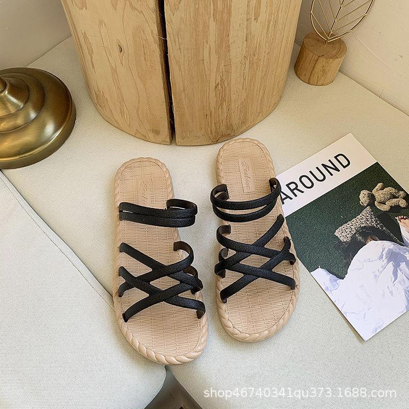 Fashion 2025 New Summer Women's Sandals Casual Flat Sandals Versatile Fashion Roman Shoes Comfortable Flat Bottomed Vacation Beach Shoes