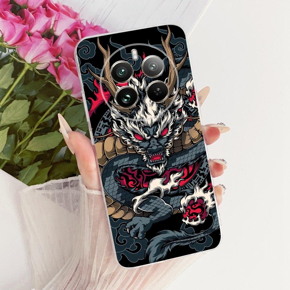 Для Realme 12+ 12X 12 5G Крутой Чехол для Телефона с Рисунком Дракона и Тигра Для Realme12 5G 12 Plus 12X 12Plus Мягкие Силиконовые TPU Чехлы