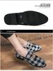 Мужские повседневные кожаные туфли с кисточками в клетку - Корейский стиль, Дышащие, Заостренный дизайн для весны и осени 2022