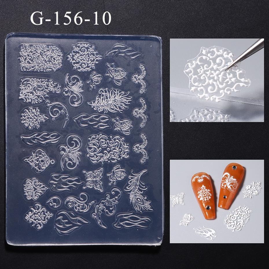 3D Silicone Nail Carving Mold Snowflakes Winter Mould Stamping Design Gel Stencils DIY Manicure Accessory Tools Multi-Designs