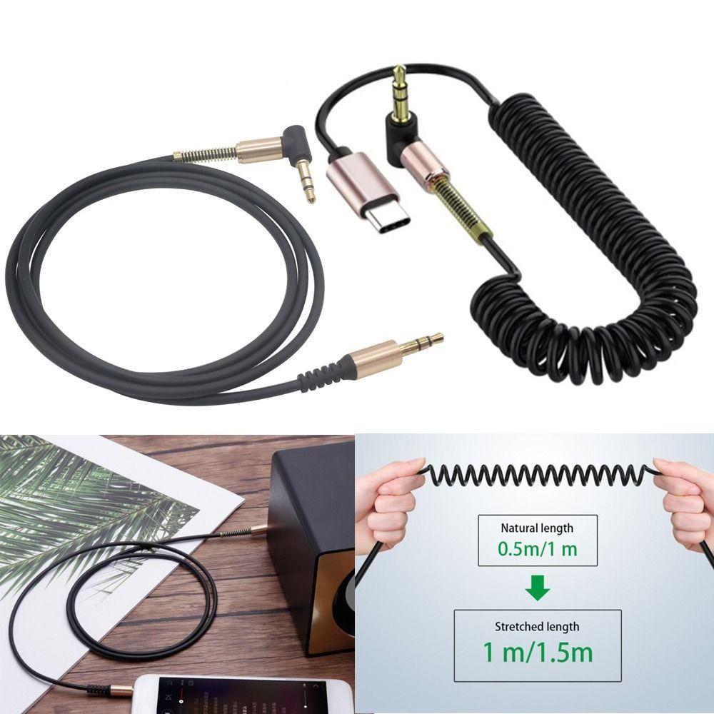 Spring Retractable Audio Cable Audio Wire Cord for Mobile Phone Headphone Accessories