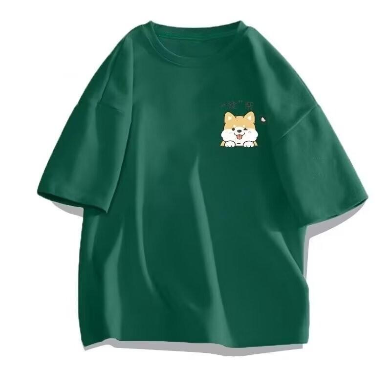 8XL Летняя лимитированная мужская футболка оверсайз в японском стиле с милым принтом корги, подходящая как для мужчин, так и для женщин