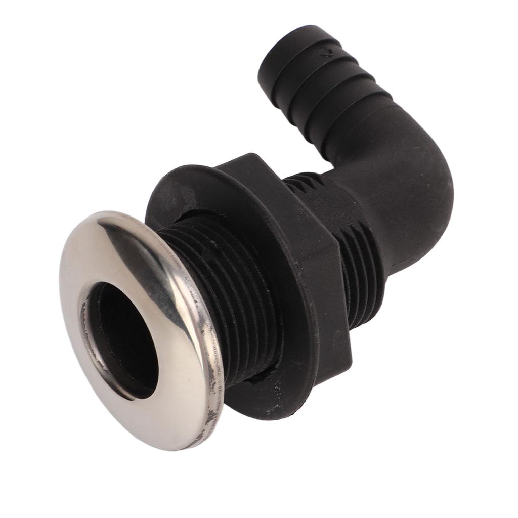 3 4in Marine Elbow Outlet Nylon Hull Hose Connector Marine Hardware Accessories Black
