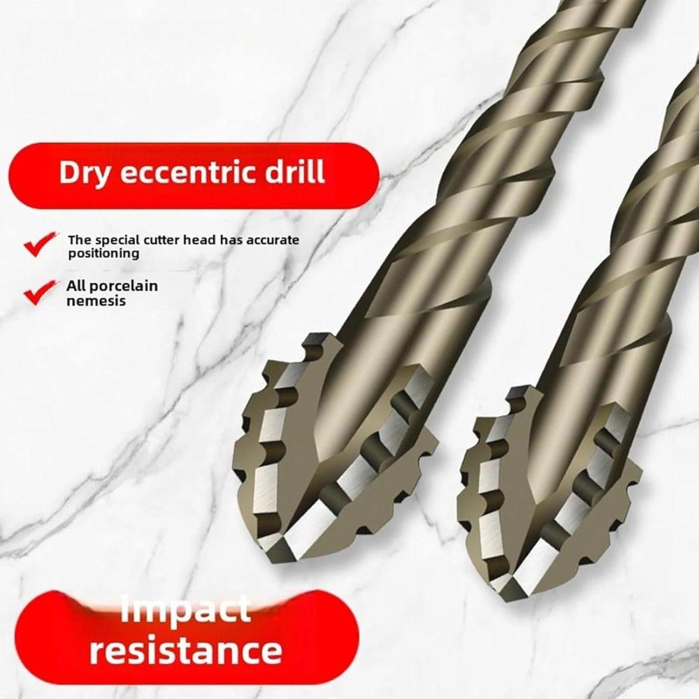 Four-Edged Eccentric Drill Bit Skewed Head Concrete Drill Bit Set for 4/6Pcs Drilling Tool