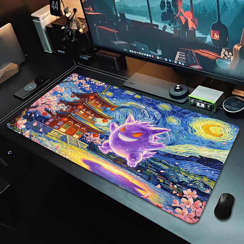 Anime Mouse Pad Gengar Professional Gaming Accessories Rubber Lock Edge Keyboard Desk Mat Gamer mousepads Smooth Surface