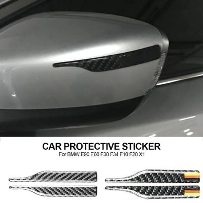 Автомобильные аксессуары для BMW E90 E60 F30 F34 F10 F20 X1, зеркало заднего вида из углеродного волокна, защитная полоса, наклейка против столкновений