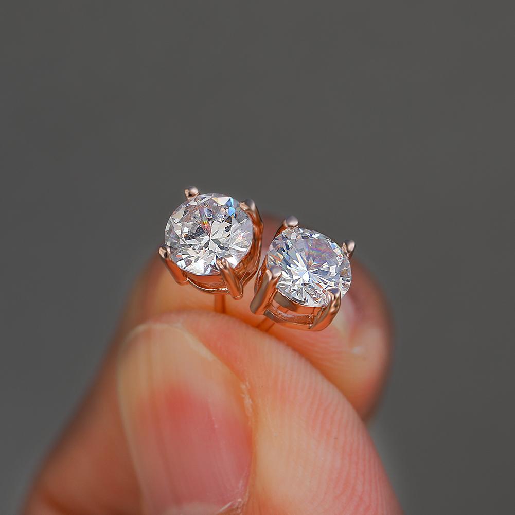 Серьги-гвоздики с камнем, цвета в ассортименте