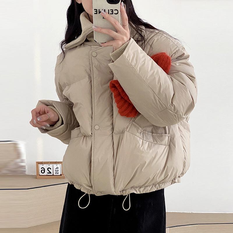 Короткая куртка-пуховик женская 2024 новая зимняя женская одежда корейская версия свободная большого размера женская куртка на утином пуху