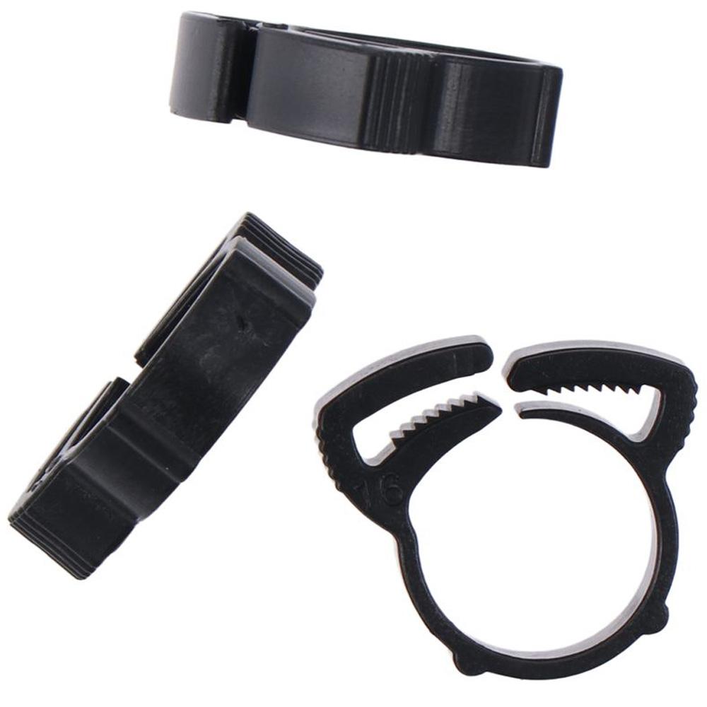 10 шт. в упаковке, нейлоновые прочные хомуты для шлангов с двойным захватом черного цвета с защелкивающимся захватом из нейлона и пластика для шлангов/труб