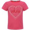 Girls Summer Shirt with Rhinestones In a Heart Motif