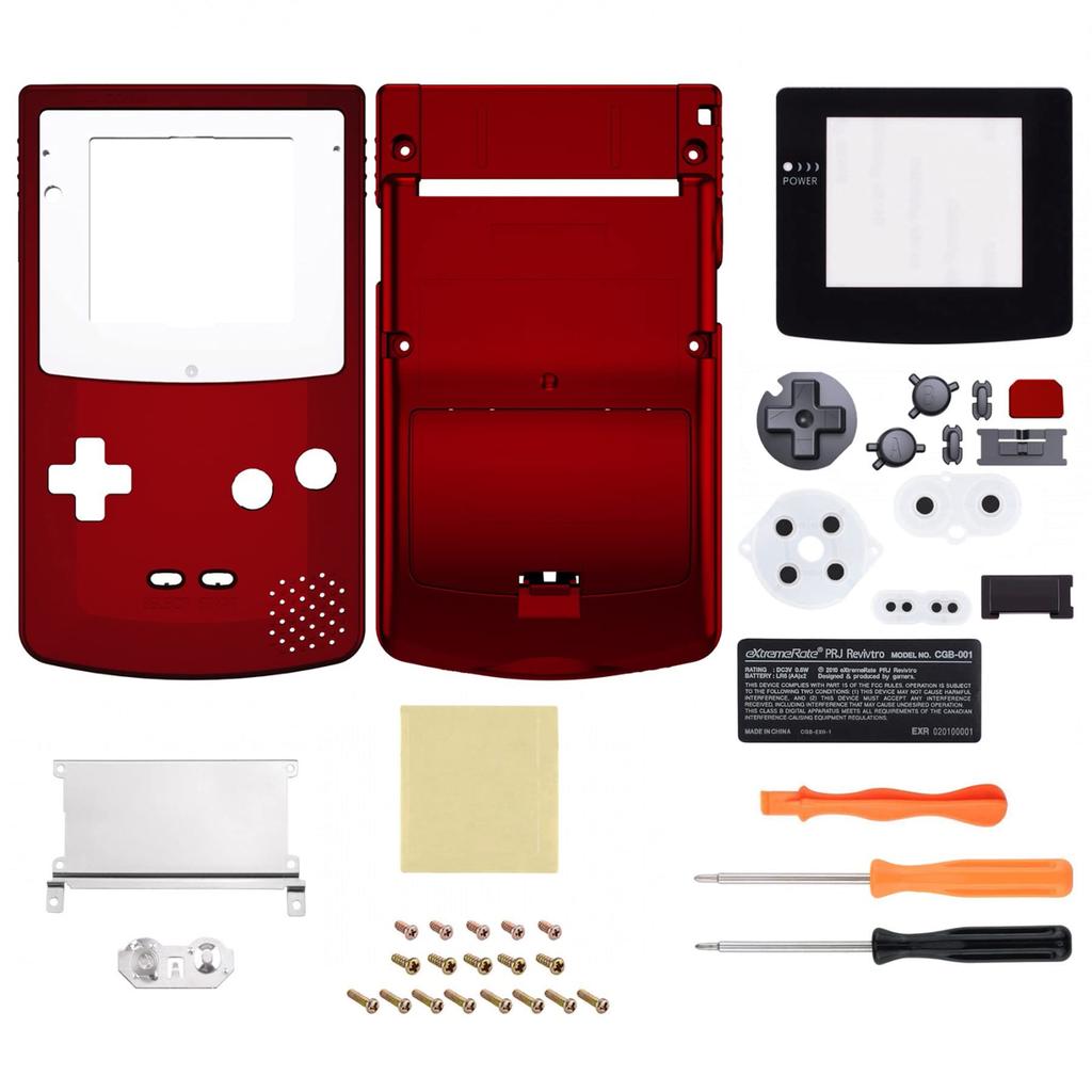 EXtremeRate Запасной корпус, Полная оболочка с кнопками, Улучшенная IPS для Game Boy Color, Совместим с GBC OSD IPS, Обычным IPS и Стандартным