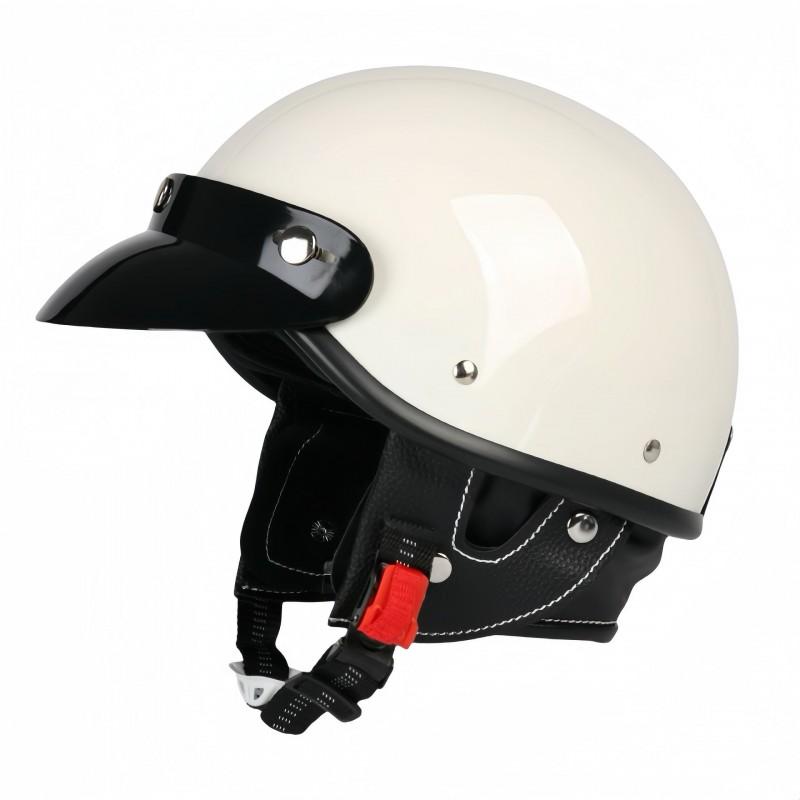 Vintage Japanese Style Half Helmet Electric Scooter Motorcycle Riding Adult UnisexUse ABS Safety With Face Cover